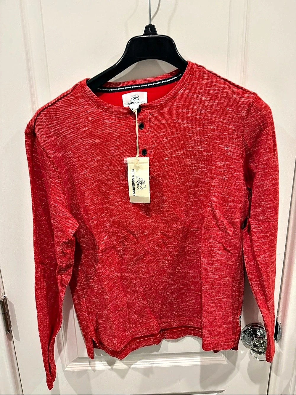 Surfside Supply Long Sleeve Henley Red Small